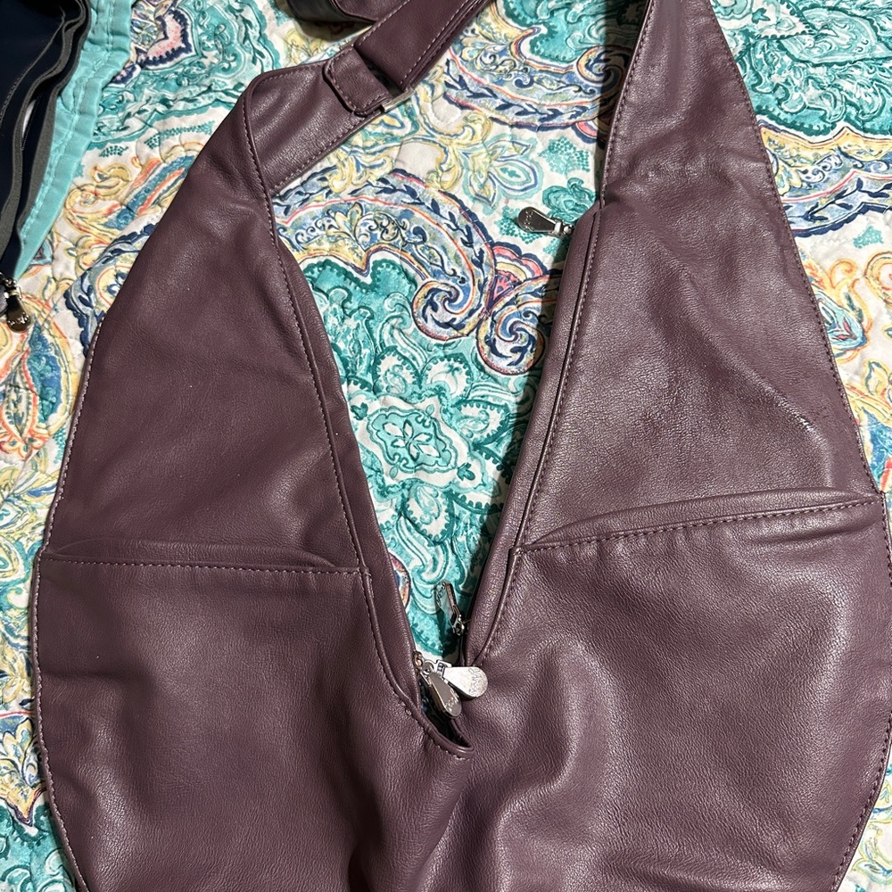 Sash Bag crossbody purple plum faux leather